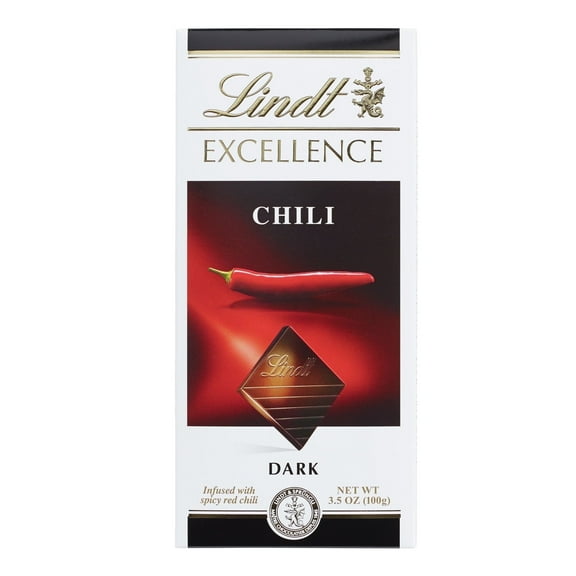 Lindt Excellence Chili Dark Chocolate Bar 3.5 oz. Pack of 4