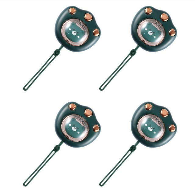 4X Calentador de Manos PortáTil 2400Mah Banco de EnergíA de Carga USB Mini Calentador de Manos Recargable para Invierno Senderismo Al Aire Libre Verde