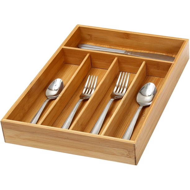 YBM HOME Bamboo Cutlery and Knives Tool Tray Perfect Kitchen Drawer