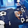 thumbnail image 5 of meiyoeat Football Ball Games 7 Pieces Full Size Bedding Sets For Boys,Soccer Sport Theme Full Size Bed in a Bag For Kids,Navy Blue Reversible, 5 of 7