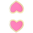 thumbnail image 5 of JewelStop 14K Yellow Gold 6x7.5mm Heart Pink Enamel Stud Earrings with Butterfly Backings for Women, 5 of 7