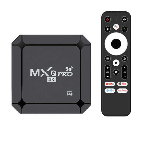 MXQ Pro 5G Android 14.0 TV Stick 16GB ATV Rockchip Quad-Core WiFi6 2.4G/5.8Ghz BT5.4 4K AV1 Ultra HD Voice Control Smart Home Player