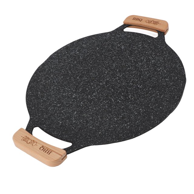 Round BBQ Grill Pan Metal Nonstick Grill Barbecue Plate Multifunctional Circular Frying Pan Suitable For Outdoor Camping