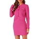 thumbnail image 1 of Conjunto Casual de 2 Piezas INSPIRE CHIC para Mujer, Chaqueta Corto de Suéter Elástico y Falda, Talla XS, Rosa Fucsia, 1 of 5