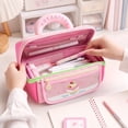 thumbnail image 4 of Clearance! Large Pencil Pouch with Cute Pattern - Pencil Case for Students, Multi-Compartment Organizer, Anti-Stain Fabric for Daily Use,B, 4 of 8