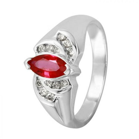 Foreli 0.92CTW Ruby And Diamond 14K White Gold Ring