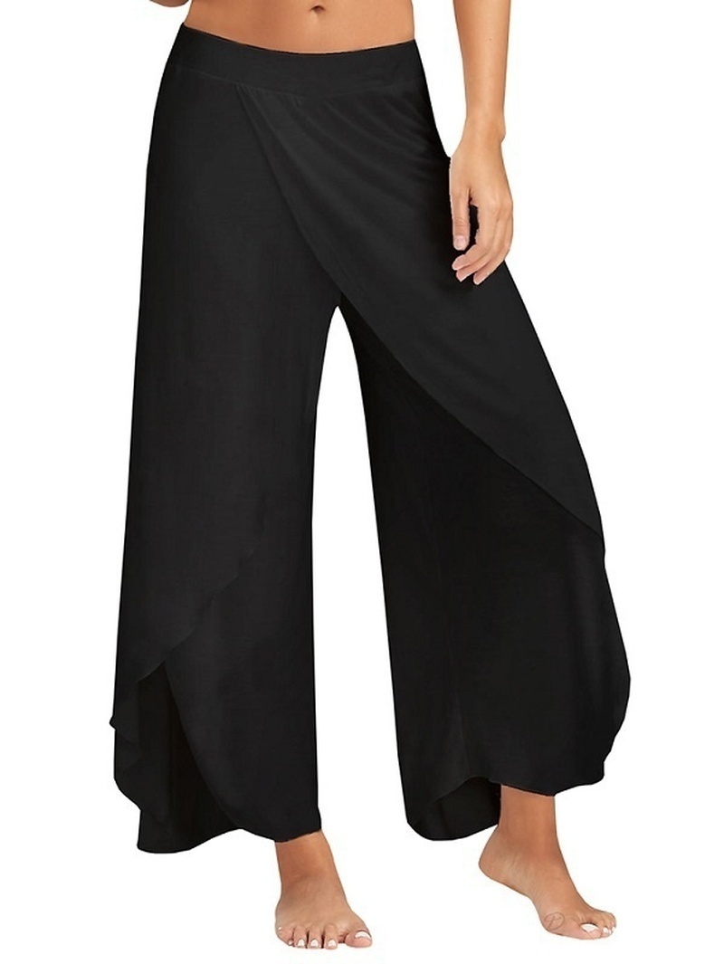 high slit flowy layered palazzo pants