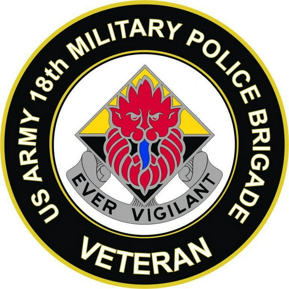 3.8 Inch U.S. Army 18th Military Police Brigade Veteran Sticker Decal