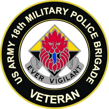 3.8 Inch U.S. Army 18th Military Police Brigade Veteran Sticker Decal