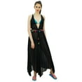 thumbnail image 5 of Bimba Sheer Georgette Beach Swim Wear Coverup Maxi Long Shrug Top With Pom Poms, 5 of 9