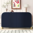 thumbnail image 2 of Modern 4 Wavy Door Curved Corner Sideboard Storage Cabinet With Adjustable Shelves, Buffet Cabinet For Dining Room Living Room Bedroom Hallway Kitchen, 2 of 9