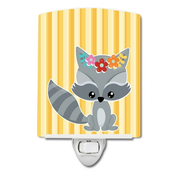 Caroline's Treasures BB6791CNL Raccoon Ceramic Night Light, 6x4x3", multicolor