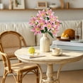 thumbnail image 6 of SLYNSHome Lily Artificial Flowers Bouquet Pink Lilies Silk Faux Flowers Fake Floral Lily Bouquet for Office Home Decor, 6 of 8