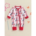 thumbnail image 3 of Hirigin 4th of July Baby Boy Girl Outfit 3 6 12 18 Months Cute American Flag Zip-up Jumpsuit Romper Independence Day Clothes, 3 of 8