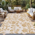thumbnail image 2 of Farmhouse Orange Outdoor Rug 5x7 Ft - Reversible Patio Rug Outdoor Camping Rugs, Vintage Flower Leaf Botanical Plant Washable Indoor Outdoor Area Rugs, Non-Slip Outdoor Carpet Runner for Deck/Porch, 2 of 8