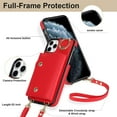 thumbnail image 6 of for iPhone 12 Pro Max Case Wallet with Strap for Women,Crossbody Lanyard and Wristlet Strap,Zipper Pocket,Credit Card Holder,Ring Stand,RFID Blocking Phone Wallet Case(6.7 inch,Red), 6 of 18