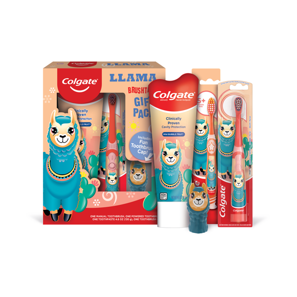 Colgate Kids Toothbrush, Toothpaste, Mouthwash Gift Set Llama