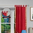 thumbnail image 2 of Fire Brick  Tab Top  Sheer Sari Curtain / Drape / Panel   - 80W x 63L - Pair, 2 of 4