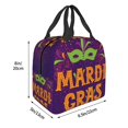 thumbnail image 4 of Lafuoo Mardi Gras2 Pattern Portable Aluminum Foil Thickened Insulation Lunch Bag, Waterproof Zipper Lunch Bag Suitable for Men and Women-One Size, 4 of 7