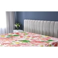 thumbnail image 5 of Ambesonne Blooming Roses Fitted Sheet, Daisy and Rose Print, California King, Pastel Pink Fern Green, 5 of 5
