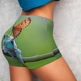 thumbnail image 4 of Goofa Butterfly Landing On Head Dumpy Frog Printed Workout Shorts Women Seamless Scrunch Butt Lifting High Waisted Gym Booty Shorts Elastic Workout Shorts-Medium, 4 of 8