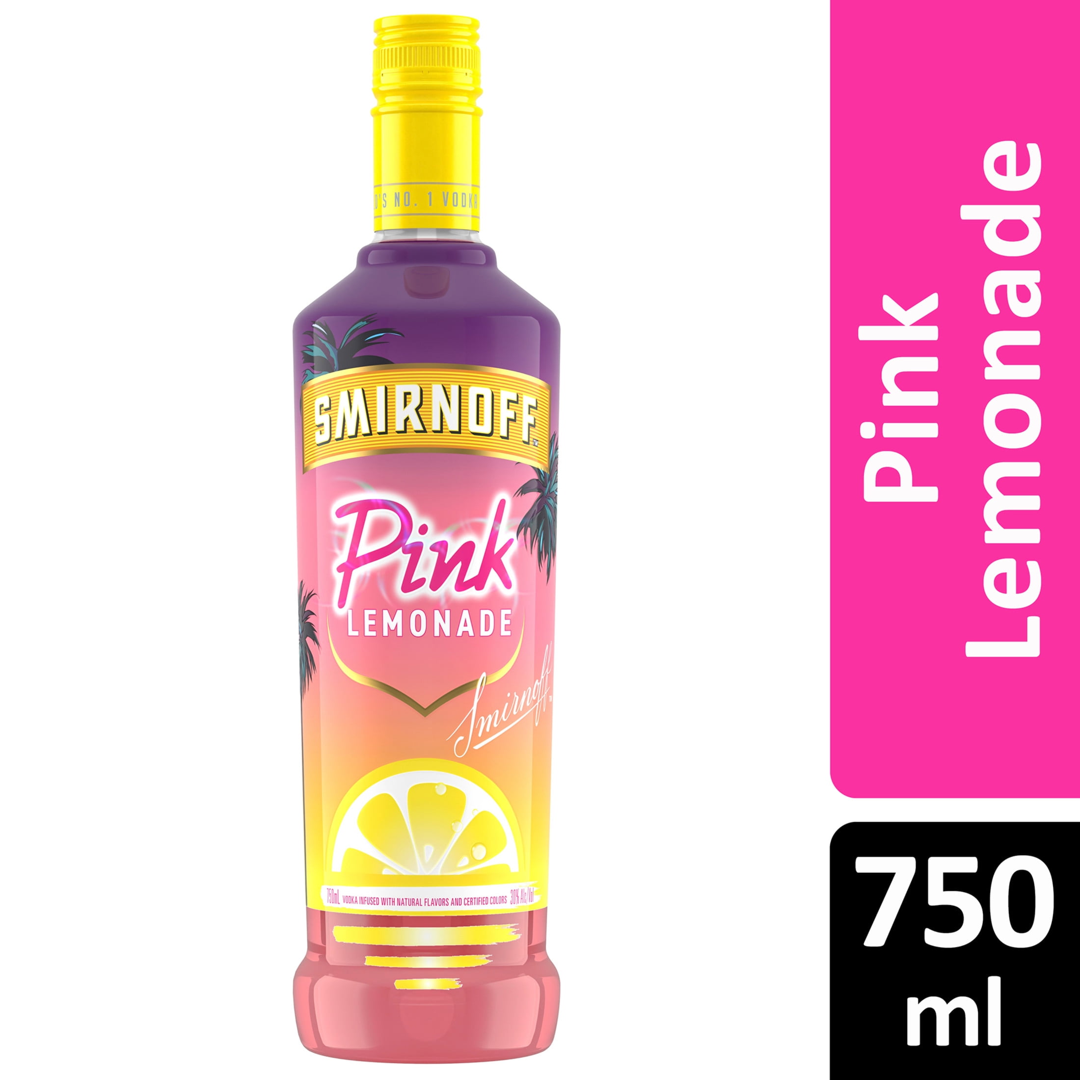 Smirnoff Pink Lemonade (Vodka Infused With Natural Flavors), 750 mL, 30% ABV