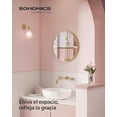 thumbnail image 2 of SONGMICS Espejo Decorativo de Pared, Espejo de Pared Redondo, Marco Metálico, 61 cm de Diámetro, Dorado, 2 of 5