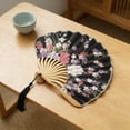 thumbnail image 4 of Wzzjkit Folding Hand Fan With Colorful Floral Pattern Classical Style Folding Fan for Party Dancing Wedding and Home Decoration, 4 of 6