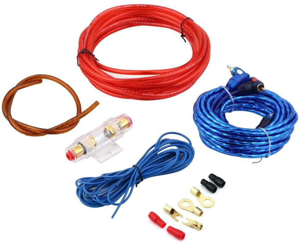 Eaglerich 1500W 8GA Car Audio Subwoofer Amplifier AMP Wiring Fuse Holder Wire Cable Kit