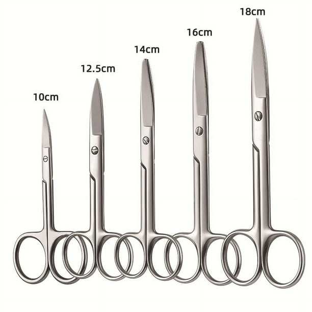 Tijeras de acero inoxidable, tijeras curvas grandes, para enseñanza de la cría de animales, cirugía, tijeras para gasas, tijeras para quitar alambres, no médicas