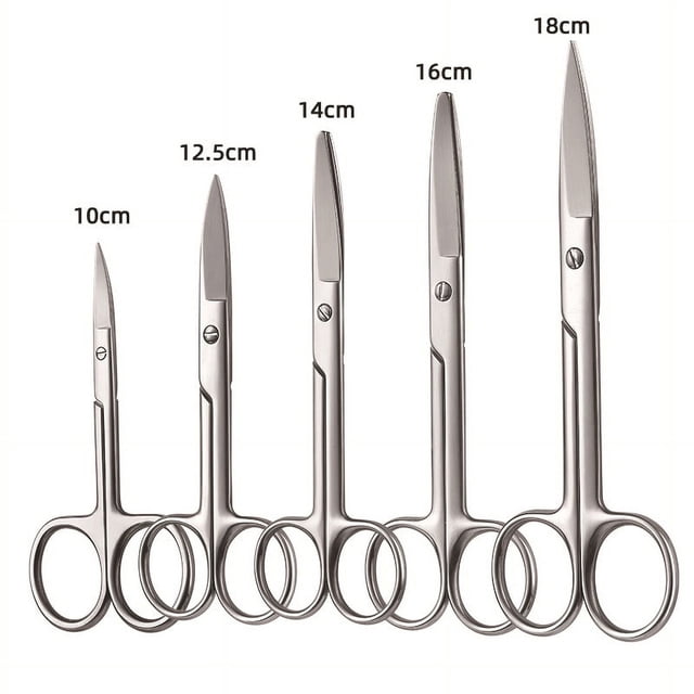 Tijeras de acero inoxidable, tijeras curvas grandes, para enseñanza de la cría de animales, cirugía, tijeras para gasas, tijeras para quitar alambres, no médicas