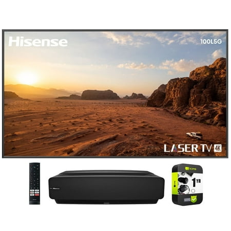 Hisense 100L5G-CINE100A 100 inch 4K Ultra-Short-Throw LASER TV & 100 ALR Cinema Screen Bundle with 1 Year Extended Protection Plan