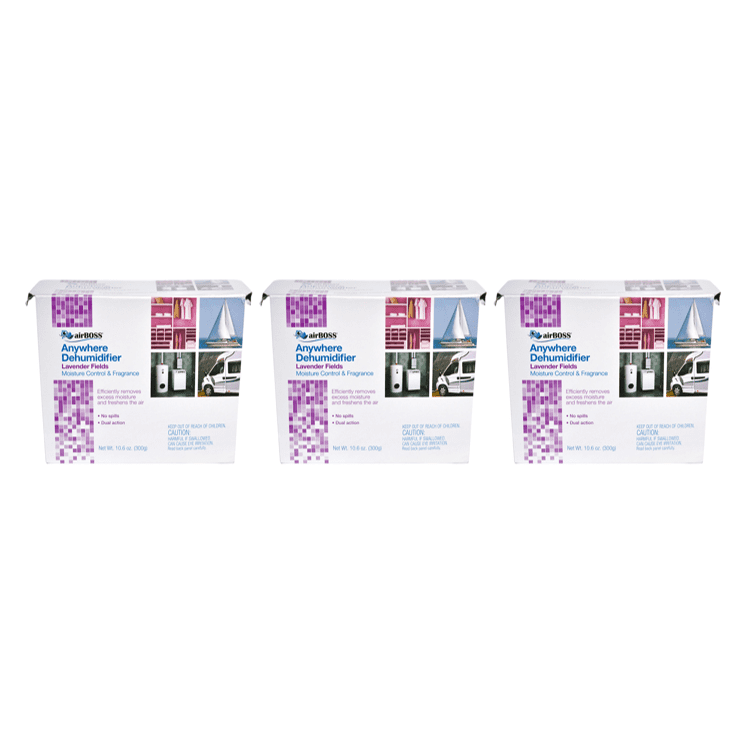 airBOSS Anywhere Dehumidifier, Removes Excess Moisture (11.8 fl oz Daily Capacity), Lavender Fields, 10.6 oz