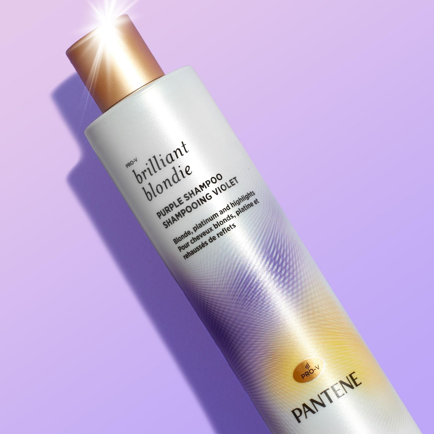 Pantene Brilliant Blondie Purple Shampoo for Blonde Dyed Hair, Paraben Free