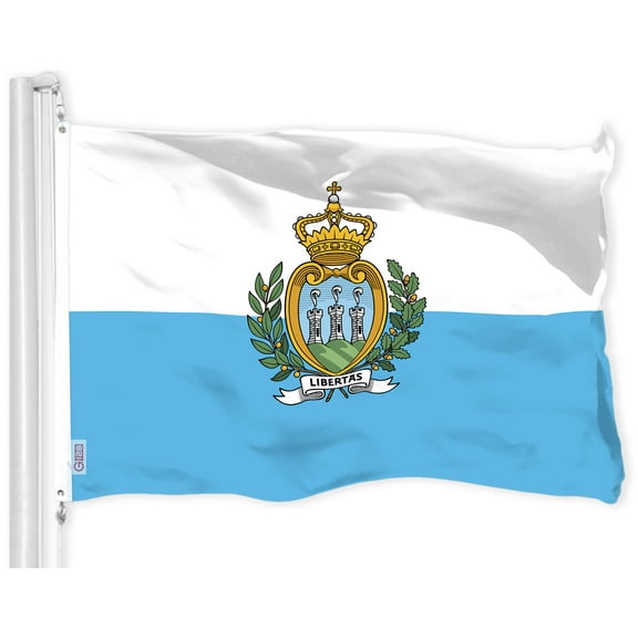 G128 San Marino Sammarinese Flag | 3x5 Ft | LiteWeave Pro Series Printed 150D Polyester | Country Flag, Indoor/Outdoor, Vibrant Colors, Brass Grommets