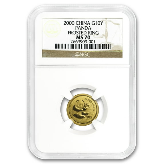 2000 China 1/10 oz Gold Panda Frosted MS-70 NGC