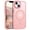 Pink, variant on DOMAVER Magnetic iPhone 13 Case / iPhone 14 Case (6.1") - Slim Matte Translucent Cover | MagSafe Compatible | Shockproof Protective | Black