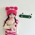 thumbnail image 4 of Gorro de invierno para niños, gorro de felpa de punto con dibujos animados para niños y niñas, cálido, resistente al frío, con lindas orejeras, 4 of 6