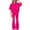 E104-Hot Pink, variant on hengsof Teen Girls Solid Color Round Neck Short Sleeve Tee Two Piece Set T Shirt Long Pants Outfit Everyday Matching Set for 8-13 Years