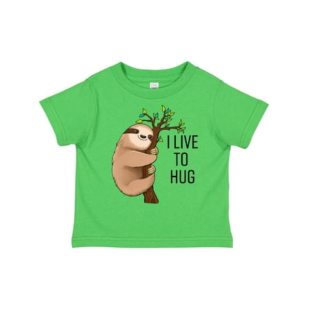 

Inktastic I Live to Hug- Cute Sloth on a Branch Gift Toddler Boy or Toddler Girl T-Shirt