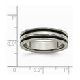 thumbnail image 2 of Titanium 6mm Grooved Black Rubber Polished Band Ring - Size 11.5, 2 of 2