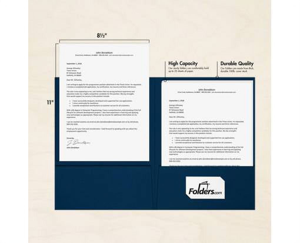 LUXPaper 9 x 12 Presentation Folder, Nautical Blue Linen, 25/Pack