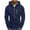 Navy, variant on Tejiojio Fall Clearance Men Casual Solid Sports Fitness Sweater Cardigan Hooded Long Sleeve Zipper Sweater Jacket
