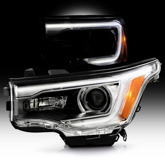 For 2017-2019 GMC Acadia w/LED DRL Chrome Halogen Headlight Headlamp Driver Side