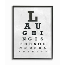 Stupell Industries Eye Chart Family Home Inspirational Word Black And White Design Framed Giclee Texturized Art by AD Graphics Studio