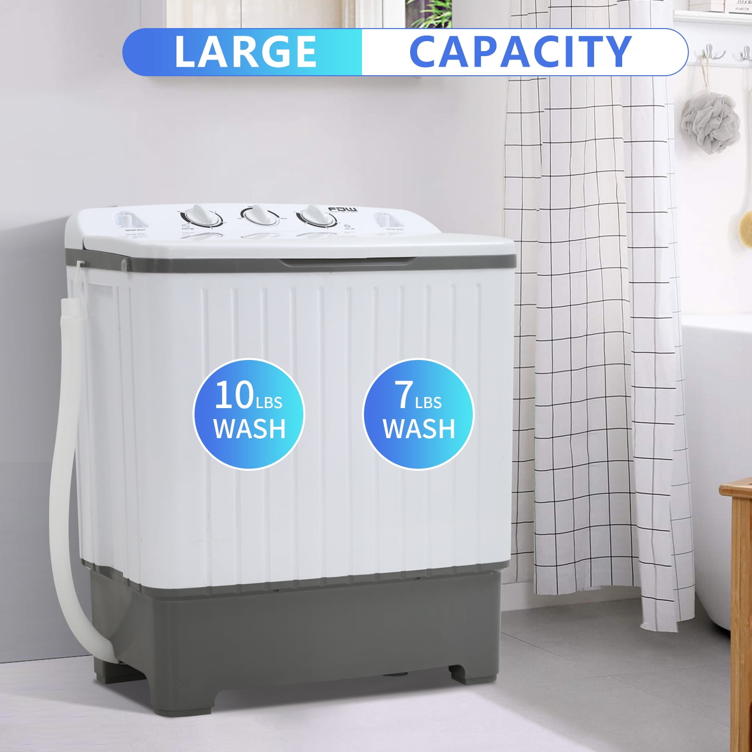 NiamVelo Portable&Automatic Washing Machine 10lbs Capacity Twin Tub Compact Washer with Spin