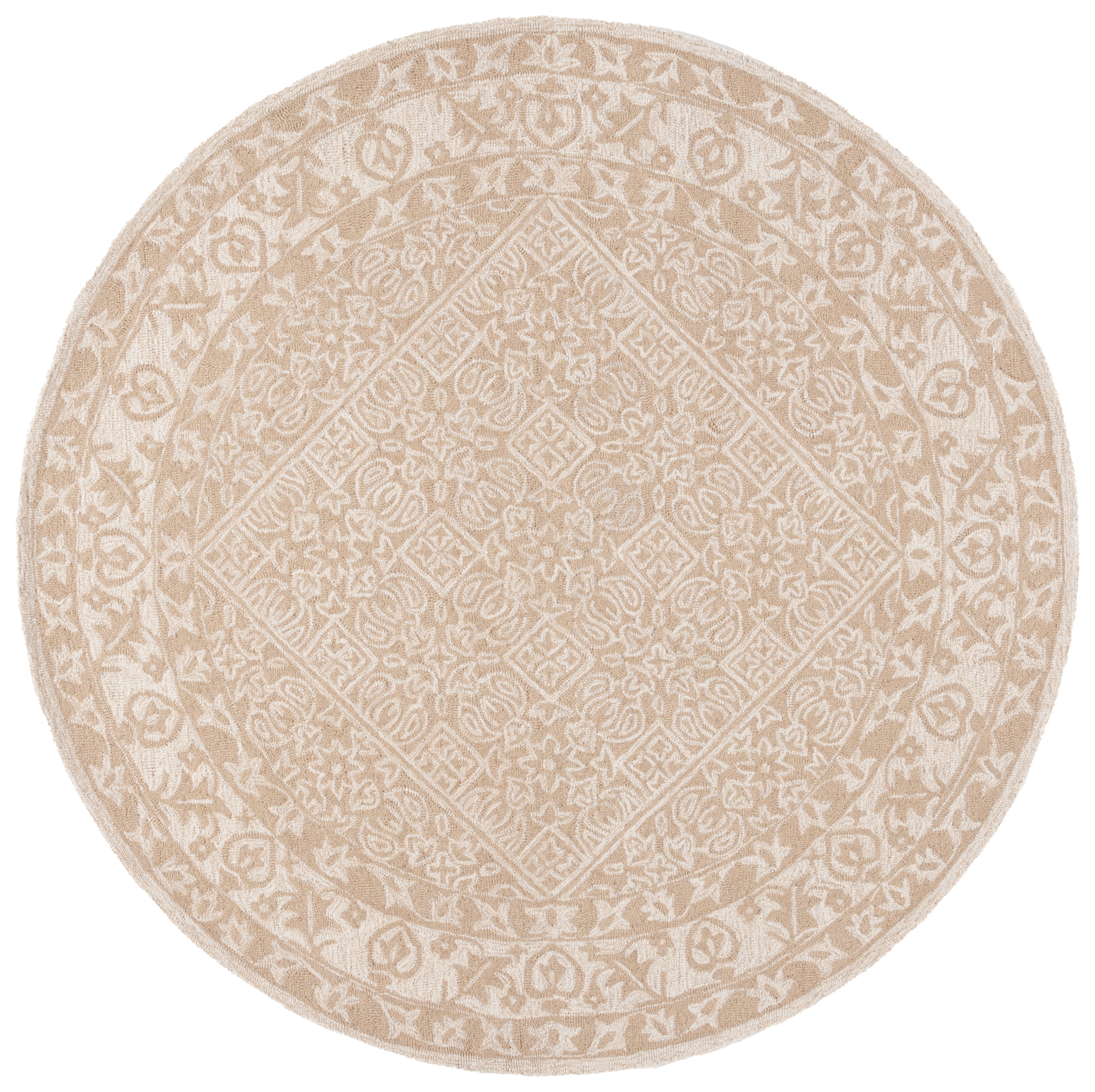 Safavieh Dip Dye Felicia Floral Area Rug, Beige/Ivory, 7' x 7' Round