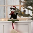 thumbnail image 3 of 7.75" Black and Red Unique Wooden Cat Stocking Holder, 3 of 6