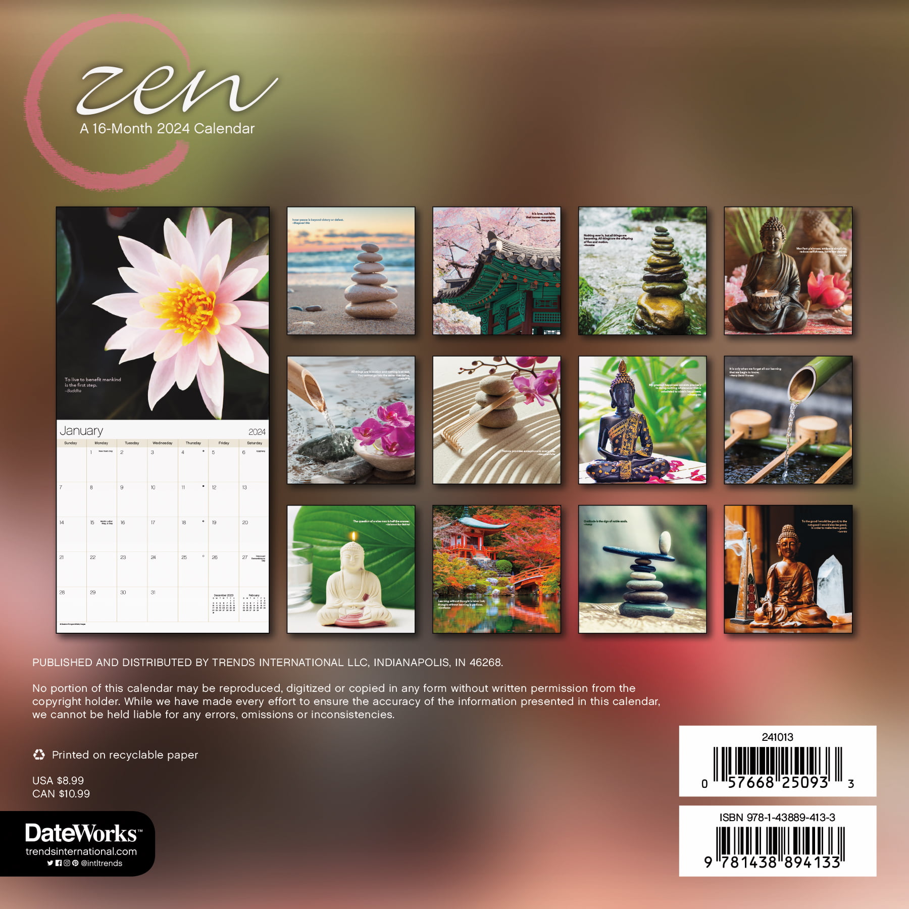 Trends International， Zen 2024 Desk Calendar 海外 即決-