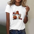 thumbnail image 4 of Halloween Shirts for Women Tshirts for Women Cute Halloween Ghost Shirt Crew Neck T Shirts for Women Oversized Tshirts Halloween Graphic Tee Shirts for Women Halloween Clothing, 4 of 6